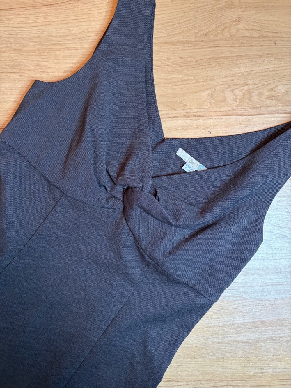 Boden Cotton Charcoal Grey Twist Front Bodycon Dress US 6 UK 10
